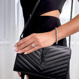 Round Diamond Shared Prong Solitaire with Accents Engagement Ring in White Gold (MVS0289-W)