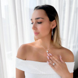 Round Diamond Cushion Rollover Halo Engagement Ring in White Gold with Accents (MVS0291-W)