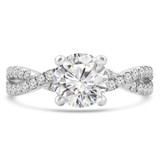 Round Diamond Twisted Solitaire with Accents Engagement Ring in White Gold (MVS0292-W)