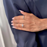 Round Diamond Solitaire with Accents Engagement Ring in White Gold (MVS0293-W)