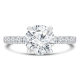 Round Diamond Solitaire with Accents Engagement Ring in White Gold (MVS0298-W)