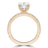 Round Diamond Diamond Prongs Solitaire with Accents Engagement Ring in Yellow Gold (MVS0303-Y)