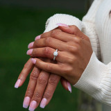 Round Diamond Cathedral Solitaire with Accents Engagement Ring in White Gold (MVS0305-W)