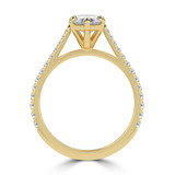 Marquise Lab Created Diamond Cathedral Tapered Pave Solitaire with Accents Engagement Ring in Yellow Gold (MVSLG1619-Y)