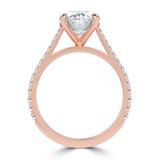 Oval Lab Created Diamond Cathedral Tapered Pave Solitaire with Accents Engagement Ring in Rose Gold (MVSLG1620-R)