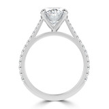 Oval Lab Created Diamond Cathedral Tapered Pave Solitaire with Accents Engagement Ring in White Gold (MVSLG1620-W)