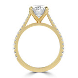 Oval Lab Created Diamond Cathedral Tapered Pave Solitaire with Accents Engagement Ring in Yellow Gold (MVSLG1620-Y)