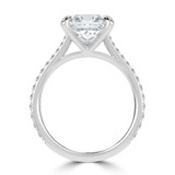 Princess Lab Created Diamond Cathedral Tapered Pave Solitaire with Accents Engagement Ring in White Gold (MVSLG1622-W)