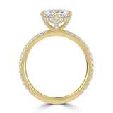 Emerald Lab Created Diamond Hidden Halo Compass Set Solitaire with Accents Engagement Ring in Yellow Gold (MVSLG1626-Y)