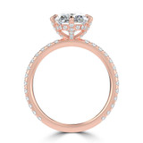 Radiant Lab Created Diamond Hidden Halo Compass Set Solitaire with Accents Engagement Ring in Rose Gold (MVSLG1630-R)