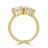 Round Lab Created Diamond Toi et Moi Solitaire with Accents Engagement Ring in Yellow Gold (MVSLG1633-Y)