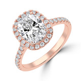 Cushion Lab Created Diamond Cushion Halo Halo Engagement Ring in Rose Gold (MVSLG1635-R)