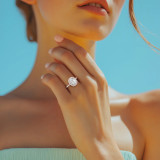 Cushion Lab Created Diamond Cushion Halo Halo Engagement Ring in Rose Gold (MVSLG1635-R)