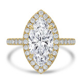 Marquise Lab Created Diamond Marquise Halo Halo Engagement Ring in Yellow Gold (MVSLG1637-Y)