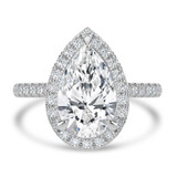 Pear Lab Created Diamond Pear Halo Halo Engagement Ring in White Gold (MVSLG1639-W)