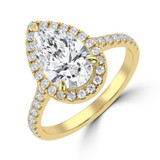 Pear Lab Created Diamond Pear Halo Halo Engagement Ring in Yellow Gold (MVSLG1639-Y)