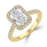 Radiant Lab Created Diamond Radiant Halo Halo Engagement Ring in Yellow Gold (MVSLG1640-Y)