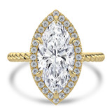 Marquise Lab Created Diamond Marquise Halo with Twisted Band Halo Engagement Ring in Yellow Gold (MVSLG1642-Y)