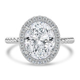 Oval Lab Created Diamond Oval Halo with Twisted Band Halo Engagement Ring in White Gold (MVSLG1643-W)