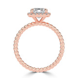Radiant Lab Created Diamond Radiant Halo with Twisted Band Halo Engagement Ring in Rose Gold (MVSLG1644-R)