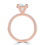 Round Lab Created Diamond Solitaire with Accents Engagement Ring in Rose Gold (MVSLG1645-R)