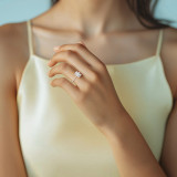 Emerald Lab Created Diamond Solitaire with Accents Engagement Ring in Rose Gold (MVSLG1647-R)