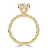 Oval Lab Created Diamond Solitaire with Accents Engagement Ring in Yellow Gold (MVSLG1649-Y)