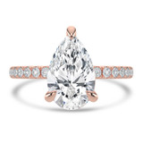 Pear Lab Created Diamond Solitaire with Accents Engagement Ring in Rose Gold (MVSLG1650-R)