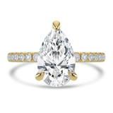 Pear Lab Created Diamond Solitaire with Accents Engagement Ring in Yellow Gold (MVSLG1650-Y)