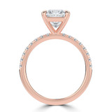 Princess Lab Created Diamond Solitaire with Accents Engagement Ring in Rose Gold (MVSLG1651-R)