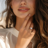 Princess Lab Created Diamond Solitaire with Accents Engagement Ring in Rose Gold (MVSLG1651-R)