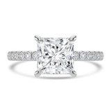 Princess Lab Created Diamond Solitaire with Accents Engagement Ring in White Gold (MVSLG1651-W)