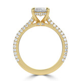 Marquise Lab Created Diamond Cathedral Double Hidden Halo Three-Row Pave Solitaire with Accents Engagement Ring in Yellow Gold (MVSLG1655-Y)