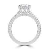 Pear Lab Created Diamond Cathedral Double Hidden Halo Three-Row Pave Solitaire with Accents Engagement Ring in White Gold (MVSLG1657-W)