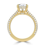 Pear Lab Created Diamond Cathedral Double Hidden Halo Three-Row Pave Solitaire with Accents Engagement Ring in Yellow Gold (MVSLG1657-Y)