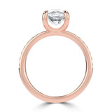 Cushion Lab Created Diamond Channel Set Solitaire with Accents Engagement Ring in Rose Gold (MVSLG1664-R)