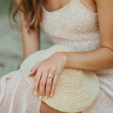 Cushion Lab Created Diamond Channel Set Solitaire with Accents Engagement Ring in Rose Gold (MVSLG1664-R)