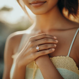 Pear Lab Created Diamond Channel Set Solitaire with Accents Engagement Ring in Rose Gold (MVSLG1666-R)