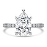 Pear Lab Created Diamond Channel Set Solitaire with Accents Engagement Ring in White Gold (MVSLG1666-W)