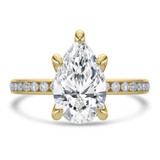Pear Lab Created Diamond Channel Set Solitaire with Accents Engagement Ring in Yellow Gold (MVSLG1666-Y)