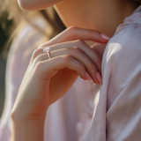 Emerald Lab Created Diamond Vintage Solitaire with Accents Engagement Ring in Rose Gold (MVSLG1672-R)