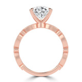 Pear Lab Created Diamond Vintage Solitaire with Accents Engagement Ring in Rose Gold (MVSLG1673-R)