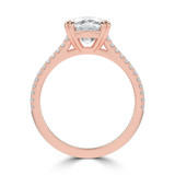 Cushion Lab Created Diamond Double Prong Split Shank Solitaire with Accents Engagement Ring in Rose Gold (MVSLG1674-R)