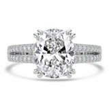Cushion Lab Created Diamond Double Prong Split Shank Solitaire with Accents Engagement Ring in White Gold (MVSLG1674-W)