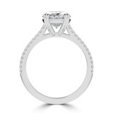 Oval Lab Created Diamond Double Prong Split Shank Solitaire with Accents Engagement Ring in White Gold (MVSLG1677-W)