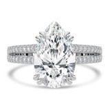 Pear Lab Created Diamond Double Prong Split Shank Solitaire with Accents Engagement Ring in White Gold (MVSLG1678-W)