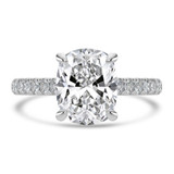 Cushion Lab Created Diamond Cathedral Solitaire with Accents Engagement Ring in White Gold (MVSLG1682-W)