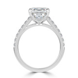 Emerald Lab Created Diamond Cathedral Solitaire with Accents Engagement Ring in White Gold (MVSLG1683-W)