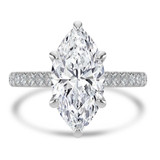 Marquise Lab Created Diamond 6-Prong Cathedral Solitaire with Accents Engagement Ring in White Gold (MVSLG1684-W)