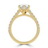 Marquise Lab Created Diamond 6-Prong Cathedral Solitaire with Accents Engagement Ring in Yellow Gold (MVSLG1684-Y)